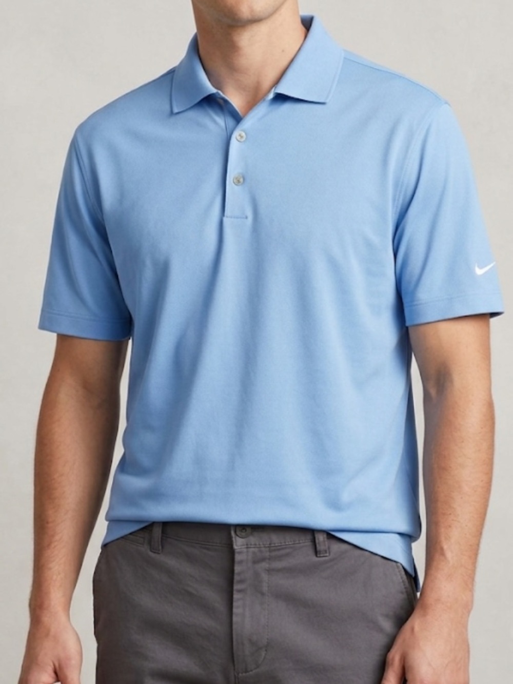 Nike Golf Men's Light Blue Polo Shirt 100% Polyester Performance Top size M